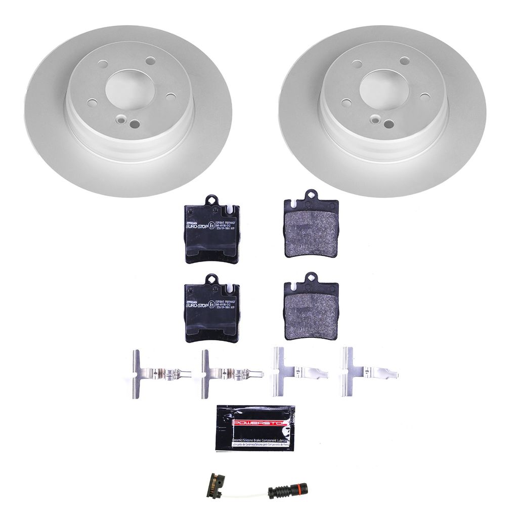 Genuine Geomet Coated Rotors, ECE-R90 Brake Pads + Hardware Kit