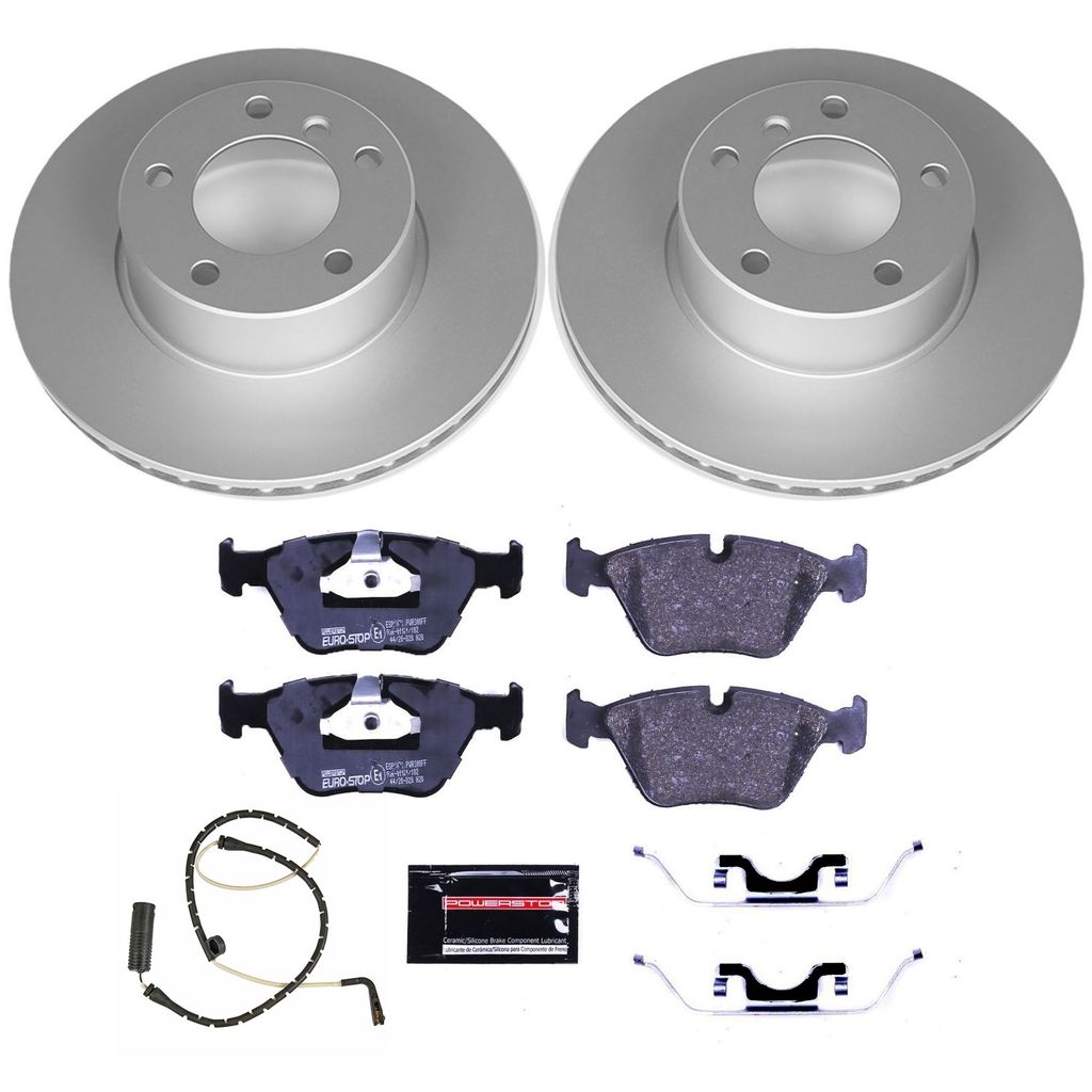 Genuine Geomet Coated Rotors, ECE-R90 Brake Pads + Hardware Kit