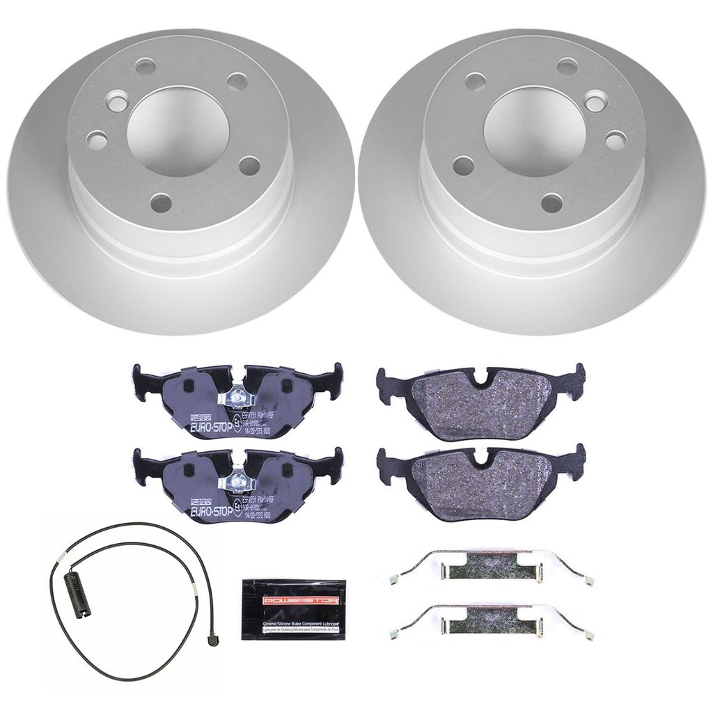 Genuine Geomet Coated Rotors, ECE-R90 Brake Pads + Hardware Kit