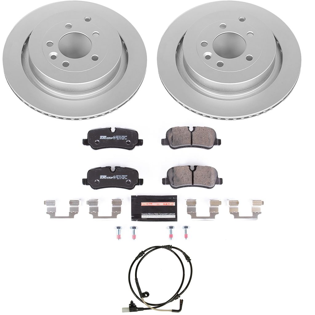 Genuine Geomet Coated Rotors, ECE-R90 Brake Pads + Hardware Kit