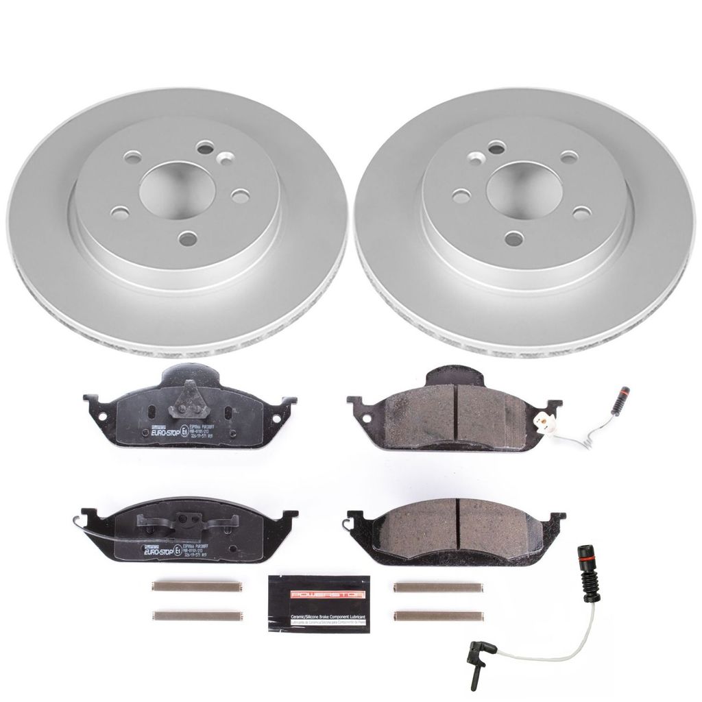Genuine Geomet Coated Rotors, ECE-R90 Brake Pads + Hardware Kit