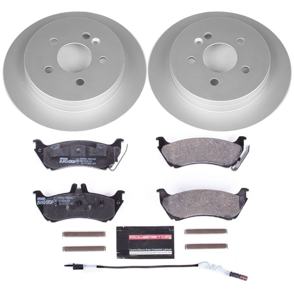 Genuine Geomet Coated Rotors, ECE-R90 Brake Pads + Hardware Kit