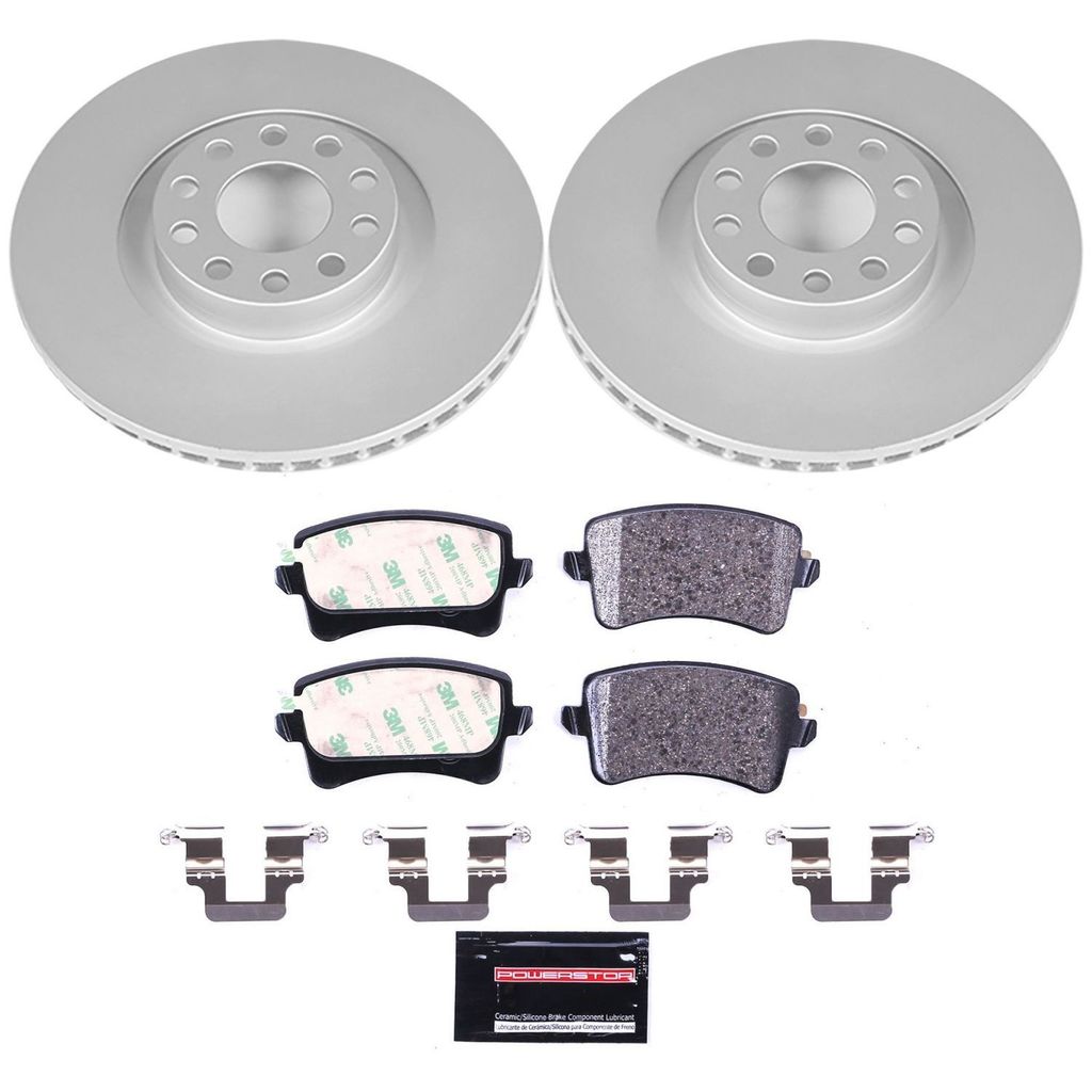 Genuine Geomet Coated Rotors, ECE-R90 Brake Pads + Hardware Kit