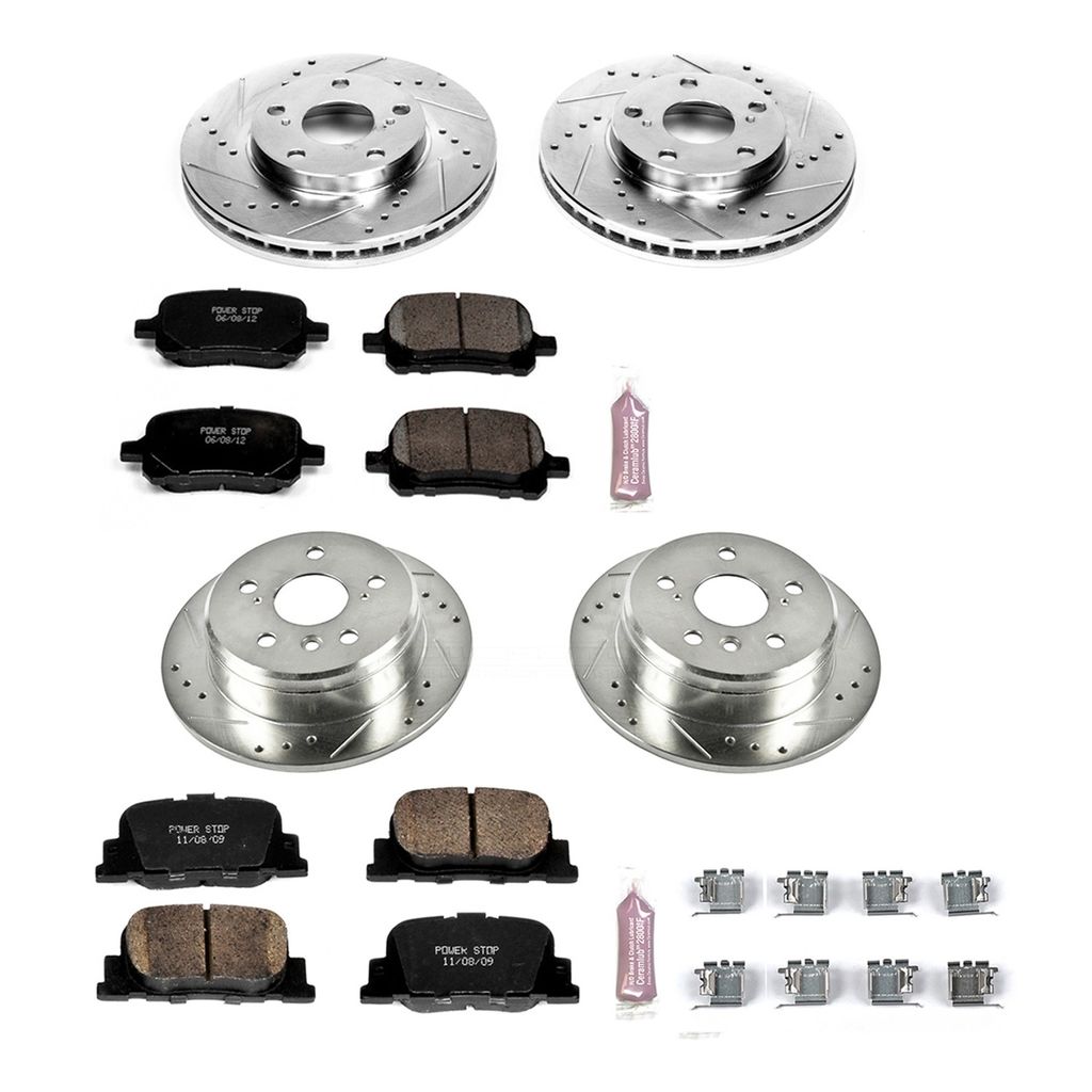 PowerStop K1061 - Z23 Drilled and Slotted Brake Rotors and Pads Kit