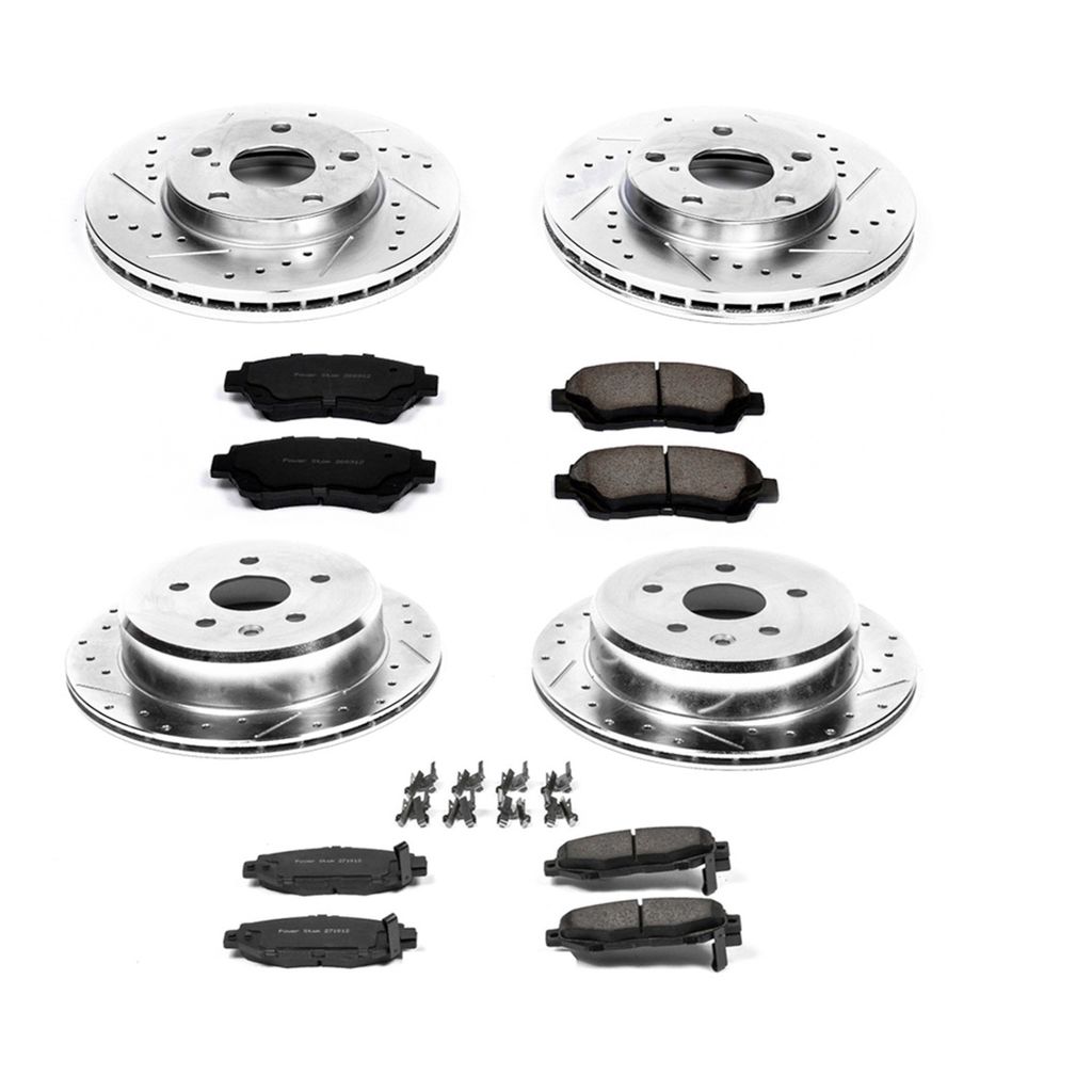 PowerStop K1071 - Z23 Drilled and Slotted Brake Rotors and Pads Kit