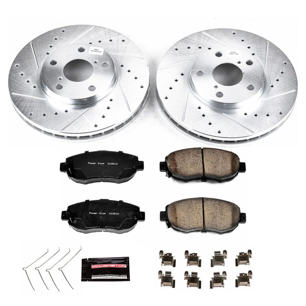 PowerStop K1077 - Z23 Drilled and Slotted Brake Rotors and Pads Kit