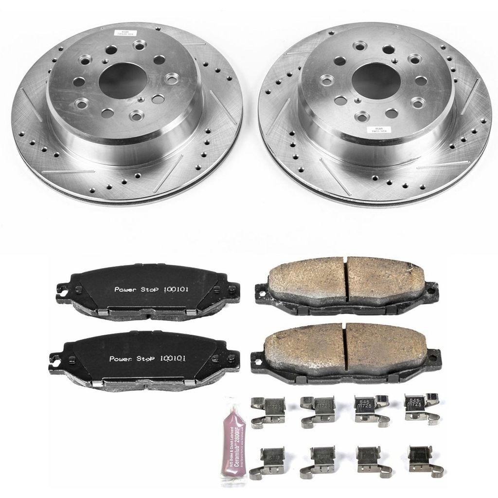PowerStop K1081 - Z23 Drilled and Slotted Brake Rotors and Pads Kit
