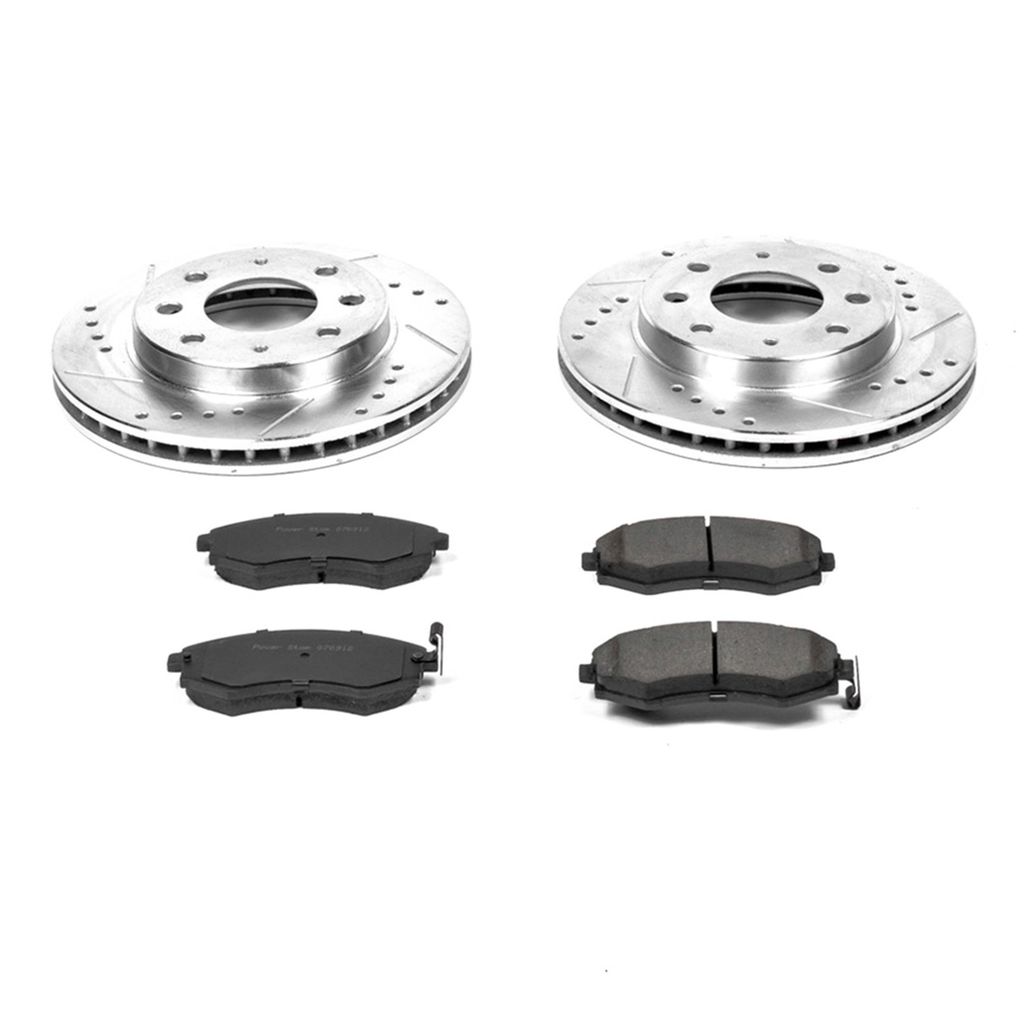 PowerStop K1087 - Z23 Drilled and Slotted Brake Rotors and Pads Kit