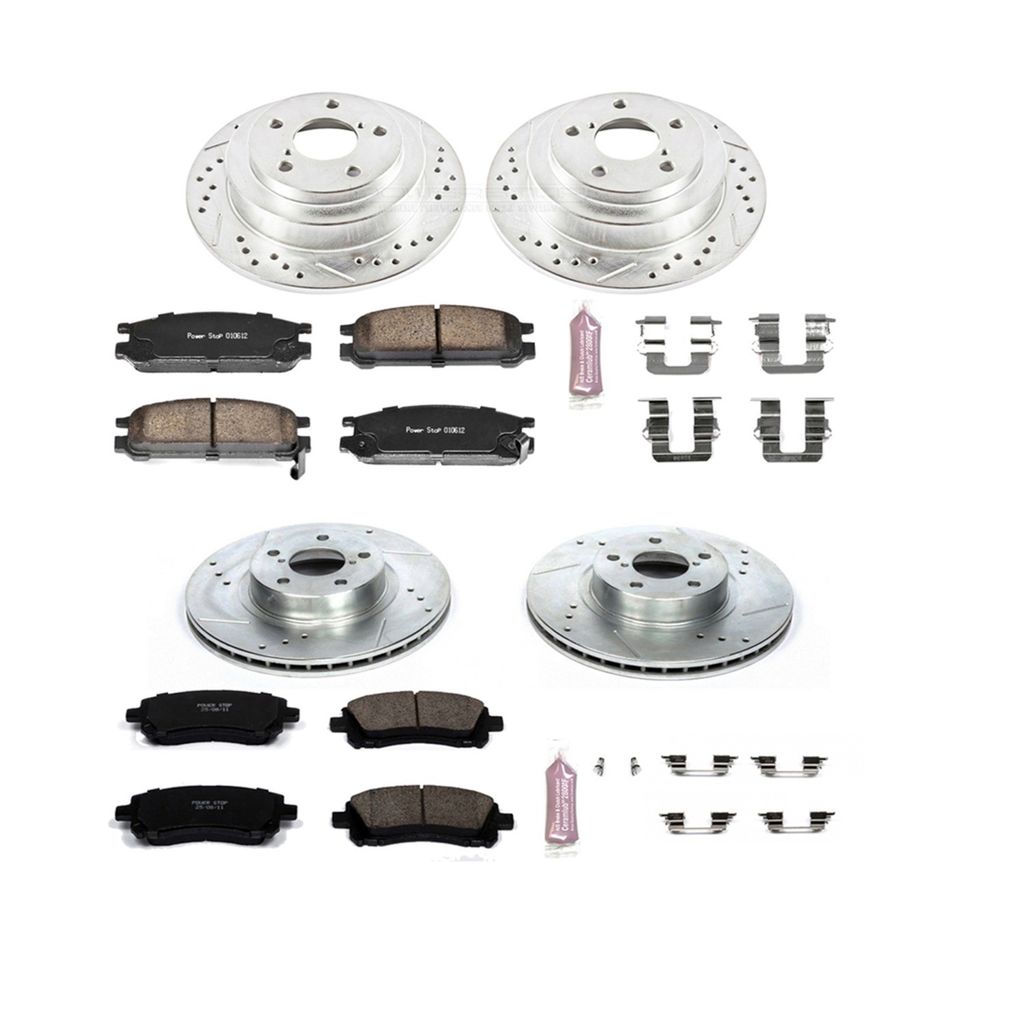 PowerStop K1121 - Z23 Drilled and Slotted Brake Rotors and Pads Kit