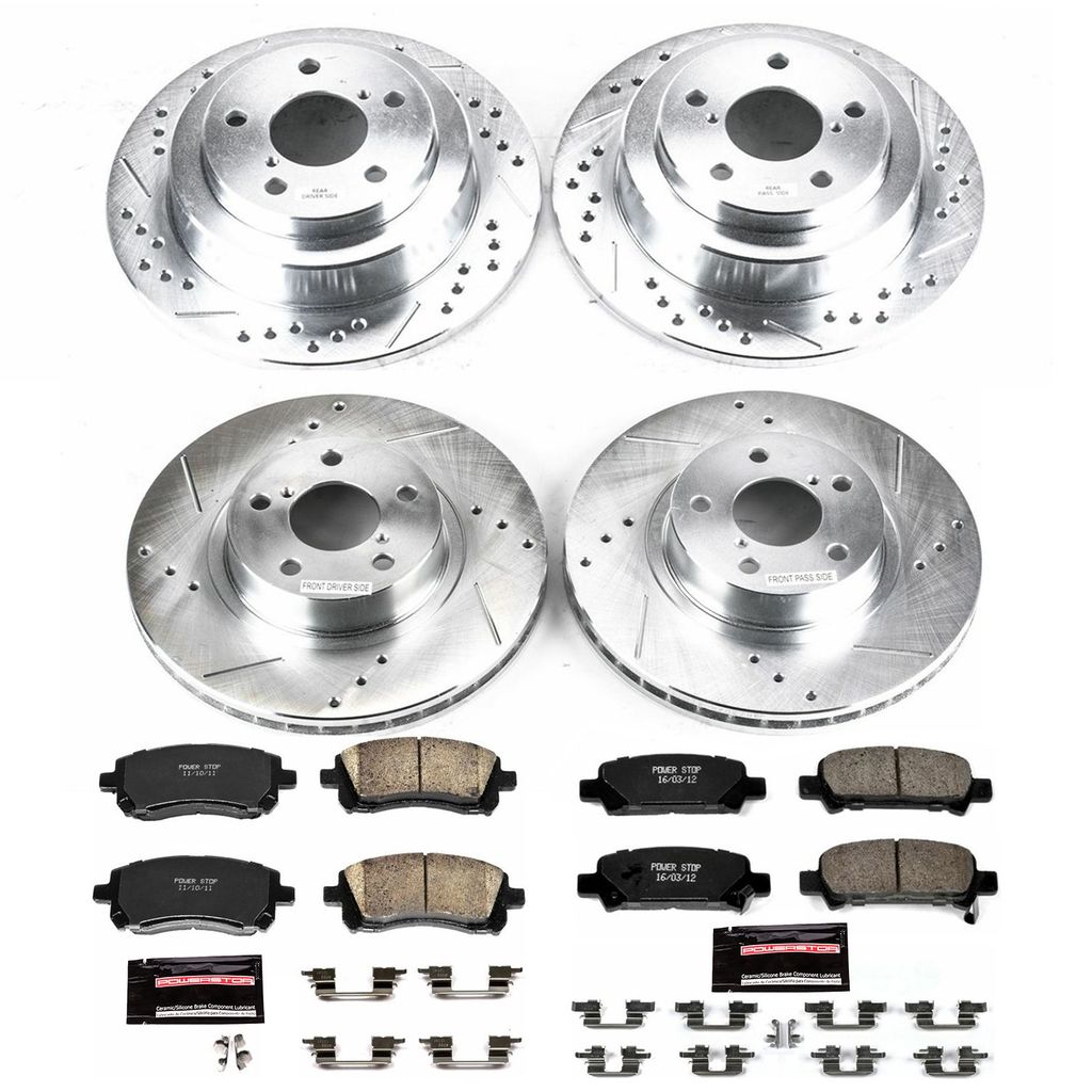 PowerStop K1122 - Z23 Drilled and Slotted Brake Rotors and Pads Kit