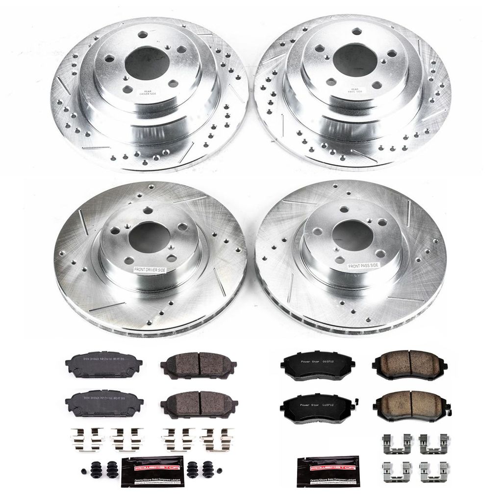 PowerStop K1127 - Z23 Drilled and Slotted Brake Rotors and Pads Kit