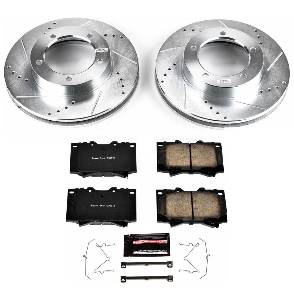 PowerStop K1132 - Z23 Drilled and Slotted Brake Rotors and Pads Kit