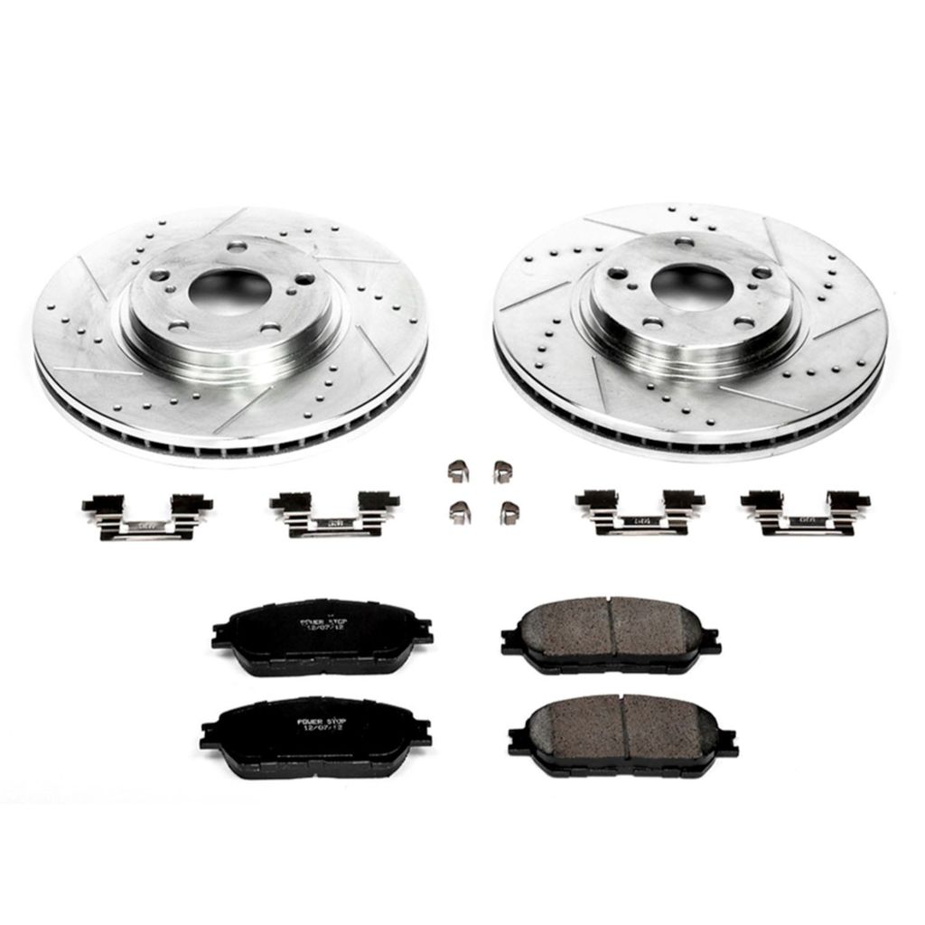 PowerStop K1141 - Z23 Drilled and Slotted Brake Rotors and Pads Kit