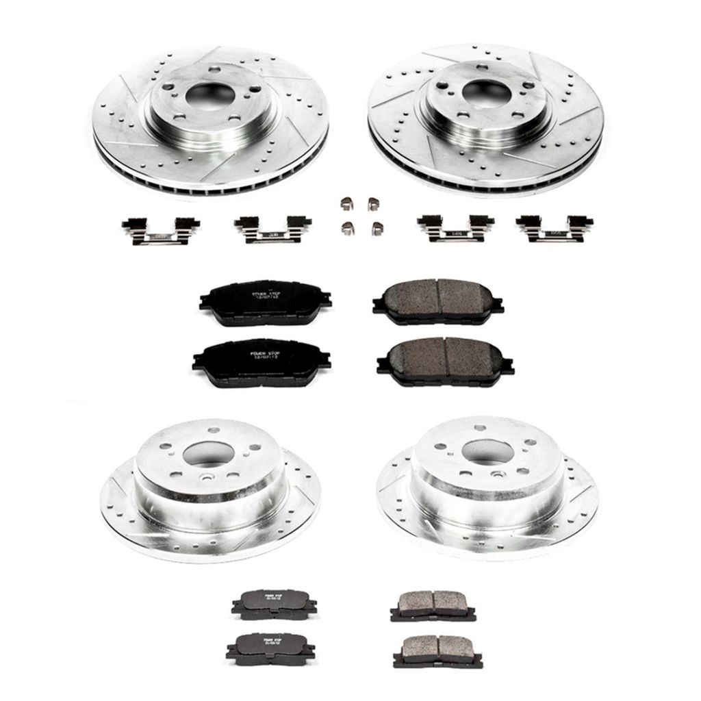 PowerStop K1142 - Z23 Drilled and Slotted Brake Rotors and Pads Kit