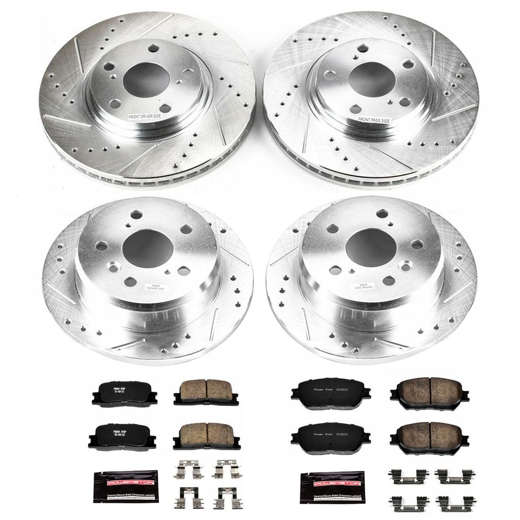 PowerStop K1145 - Z23 Drilled and Slotted Brake Rotors and Pads Kit
