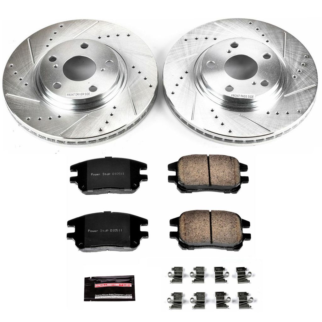 PowerStop K1146 - Z23 Drilled and Slotted Brake Rotors and Pads Kit