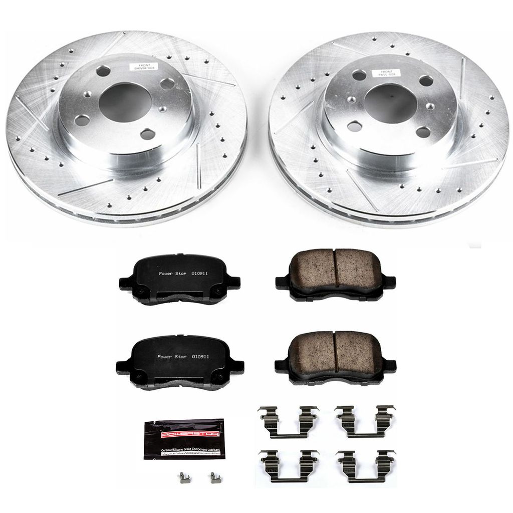 PowerStop K1152 - Z23 Drilled and Slotted Brake Rotors and Pads Kit