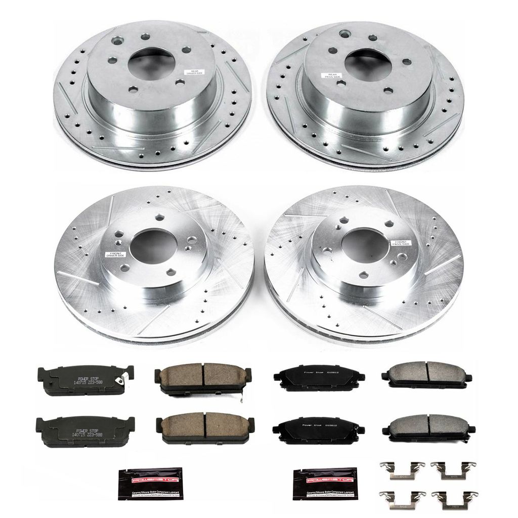 PowerStop K1180 - Z23 Drilled and Slotted Brake Rotors and Pads Kit