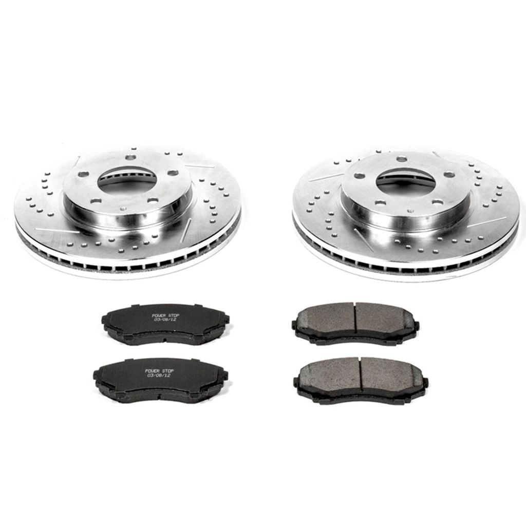 PowerStop K1184 - Z23 Drilled and Slotted Brake Rotors and Pads Kit