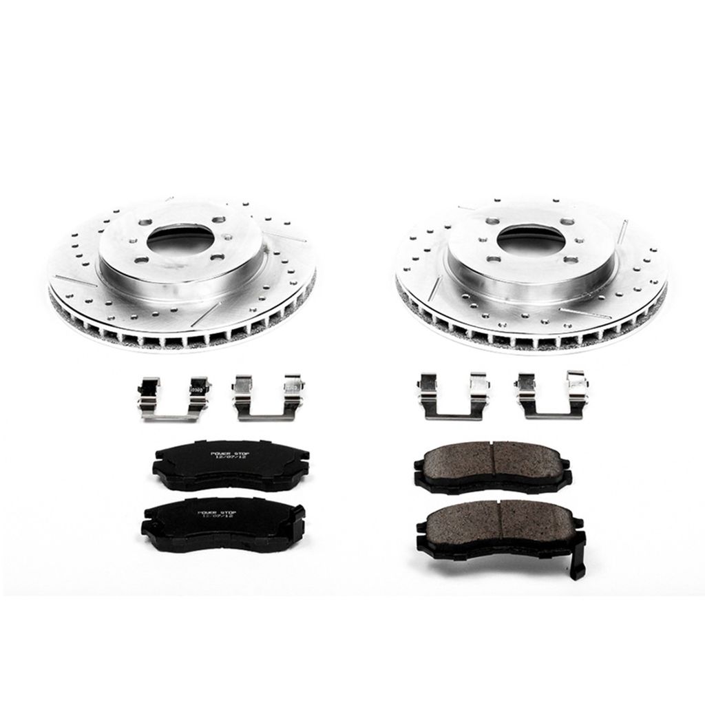PowerStop K1214 - Z23 Drilled and Slotted Brake Rotors and Pads Kit