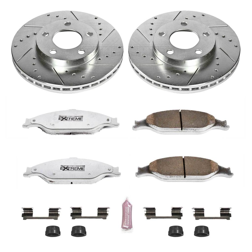 PowerStop K1301-26 - Z26 Drilled and Slotted Brake Rotors and Pads Kit