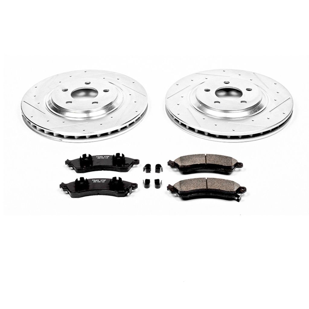 PowerStop K1304 - Z23 Drilled and Slotted Brake Rotors and Pads Kit
