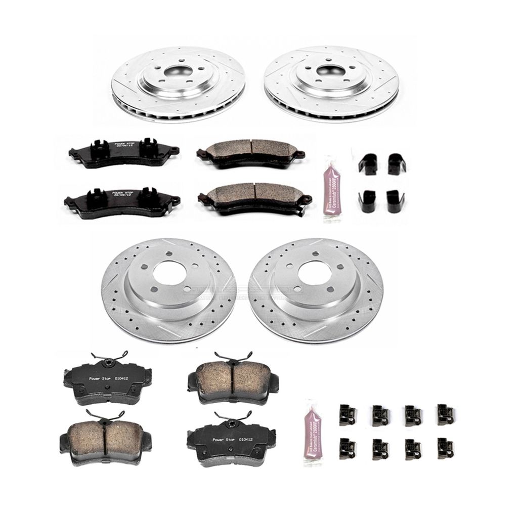 PowerStop K1305 - Z23 Drilled and Slotted Brake Rotors and Pads Kit