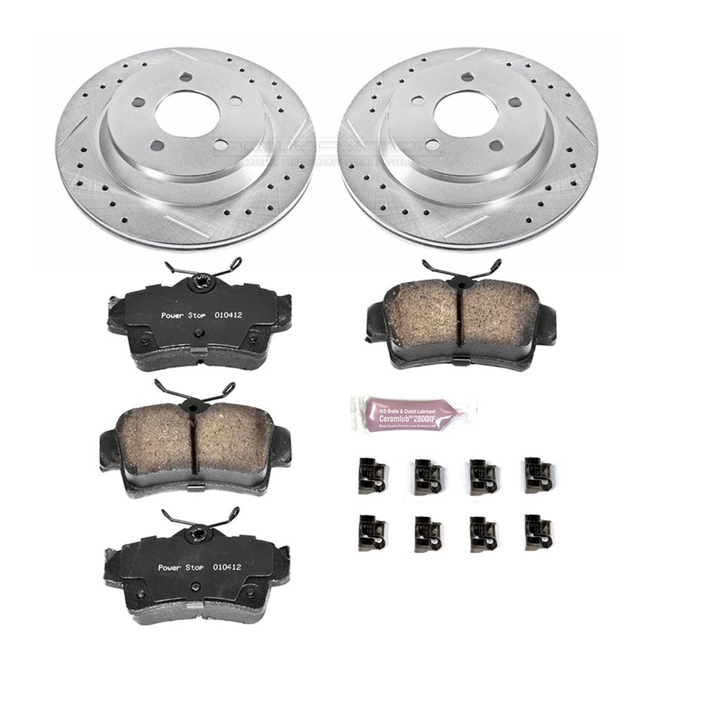 PowerStop K1306 - Z23 Drilled and Slotted Brake Rotors and Pads Kit