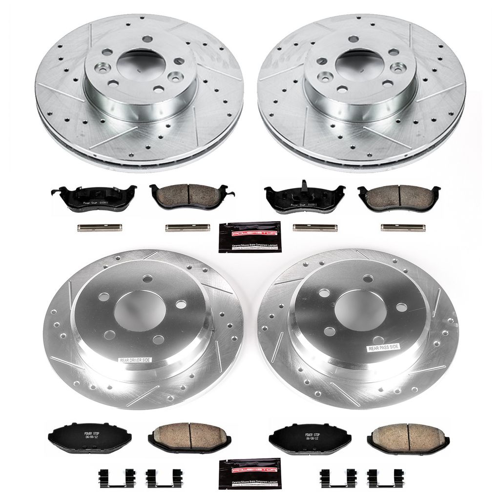 PowerStop K1336 - Z23 Drilled and Slotted Brake Rotors and Pads Kit