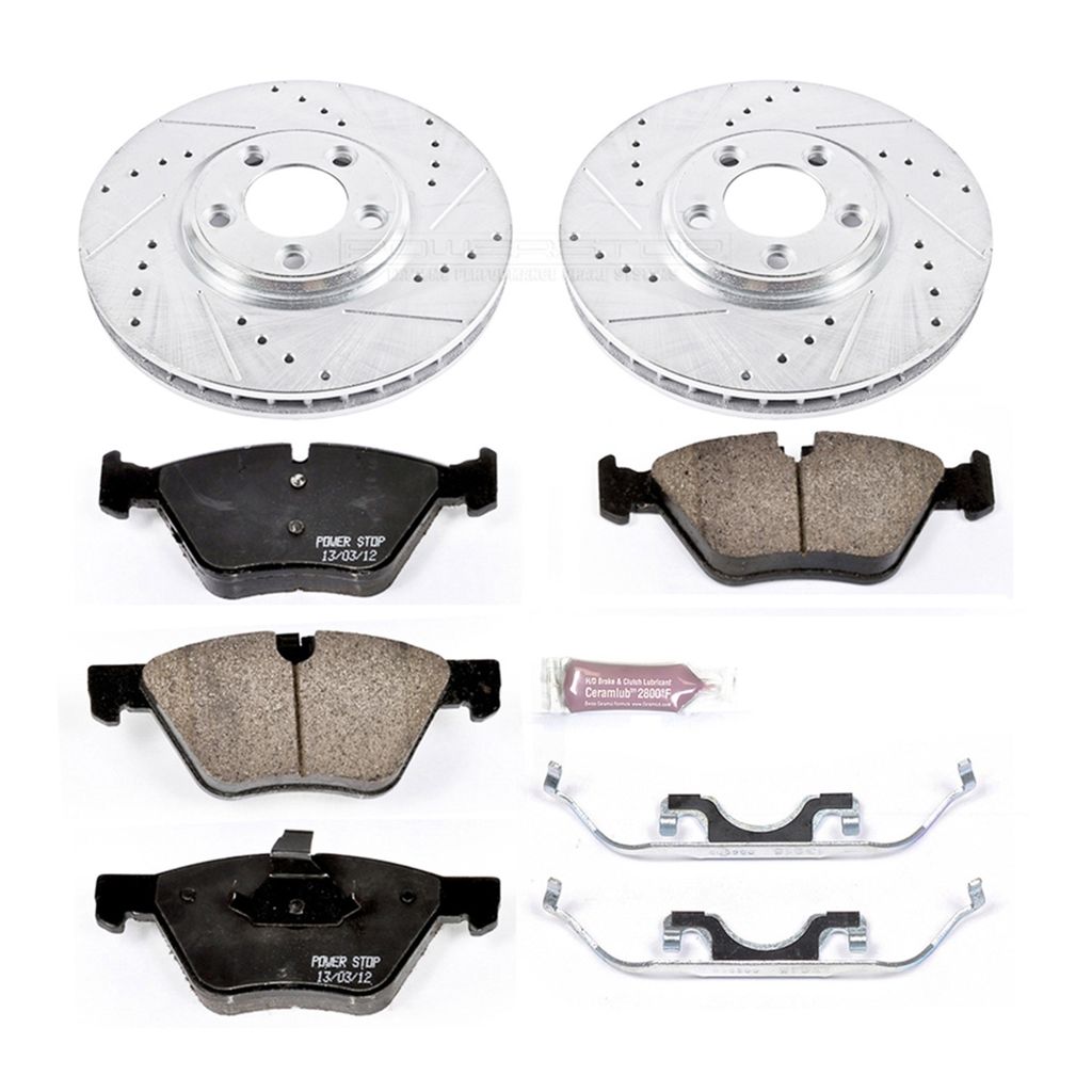 PowerStop K1349 - Z23 Drilled and Slotted Brake Rotors and Pads Kit
