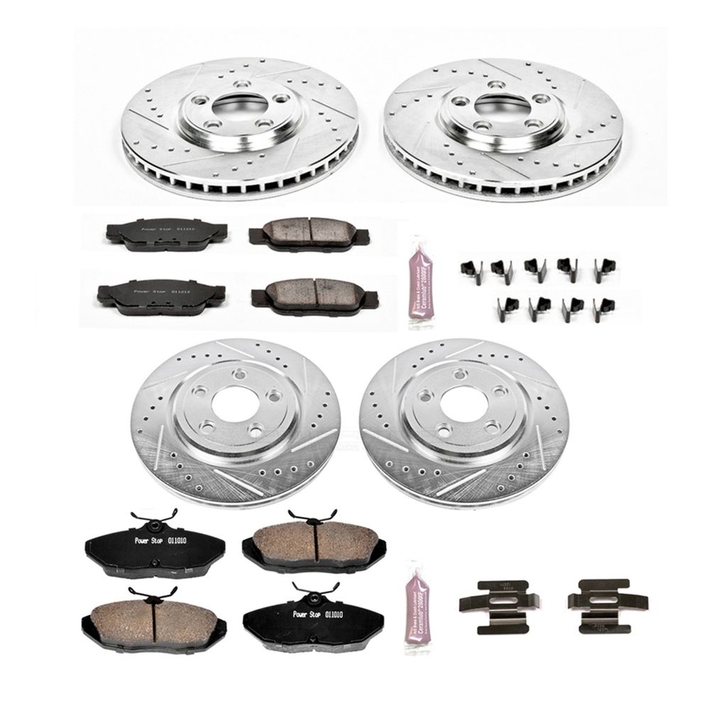 PowerStop K1352 - Z23 Drilled and Slotted Brake Rotors and Pads Kit