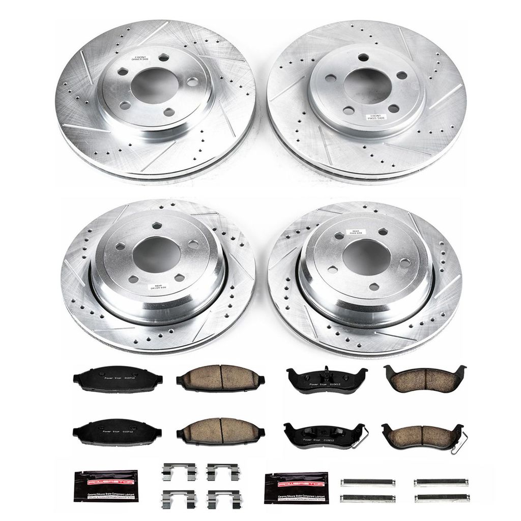 PowerStop K1365 - Z23 Drilled and Slotted Brake Rotors and Pads Kit