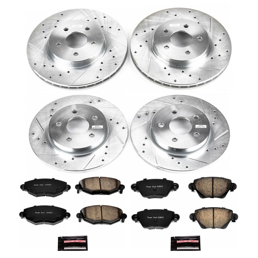 PowerStop K1375 - Z23 Drilled and Slotted Brake Rotors and Pads Kit