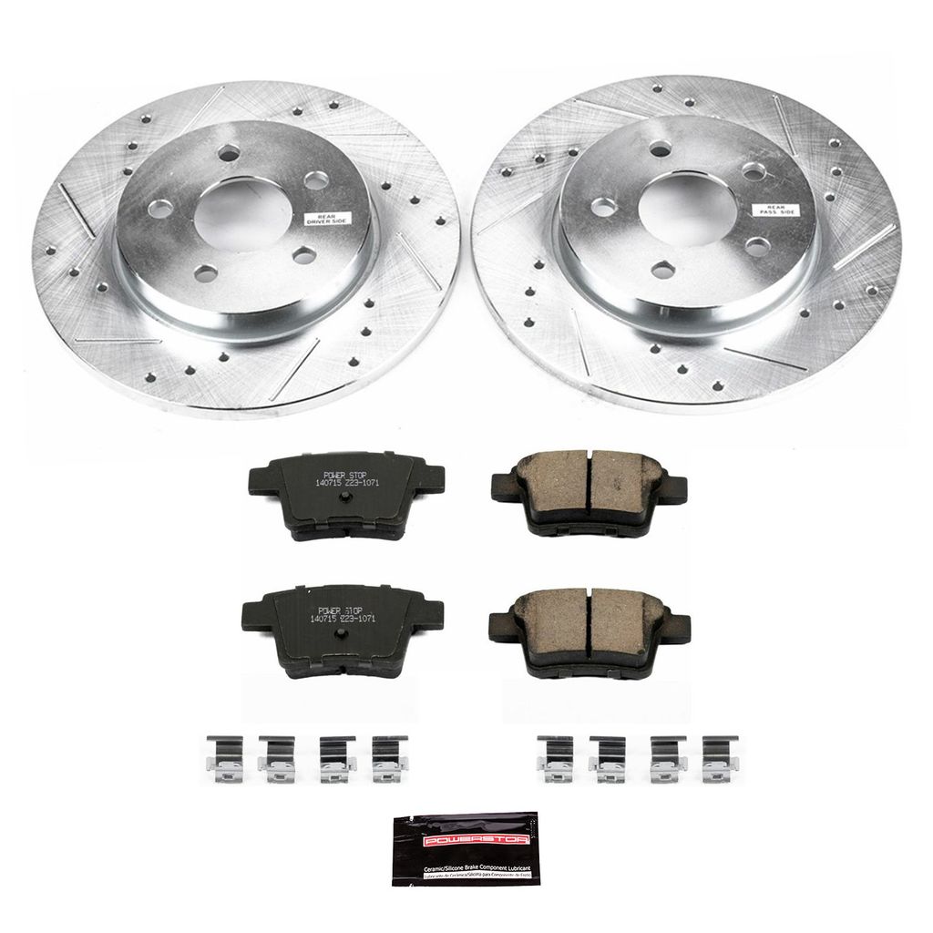 PowerStop K1379 - Z23 Drilled and Slotted Brake Rotors and Pads Kit