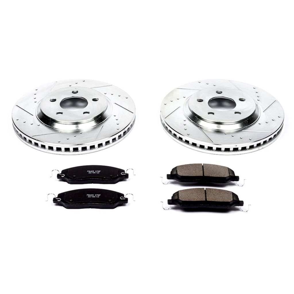PowerStop K1380 - Z23 Drilled and Slotted Brake Rotors and Pads Kit