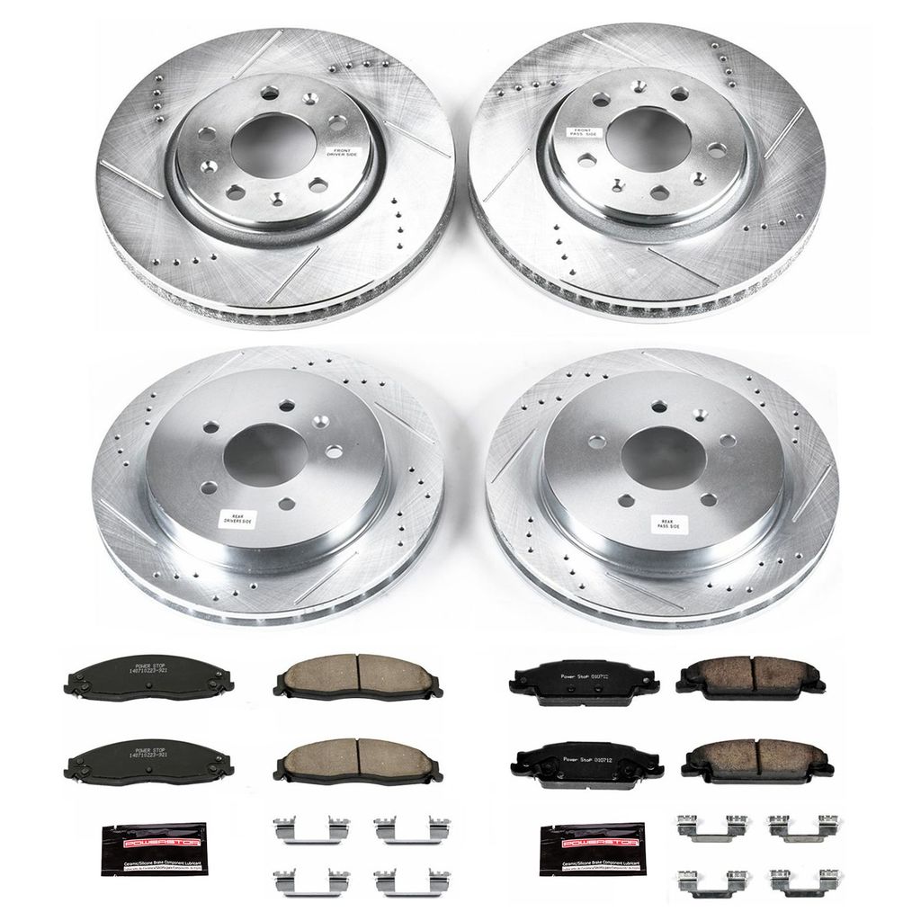 PowerStop K1424 - Z23 Drilled and Slotted Brake Rotors and Pads Kit
