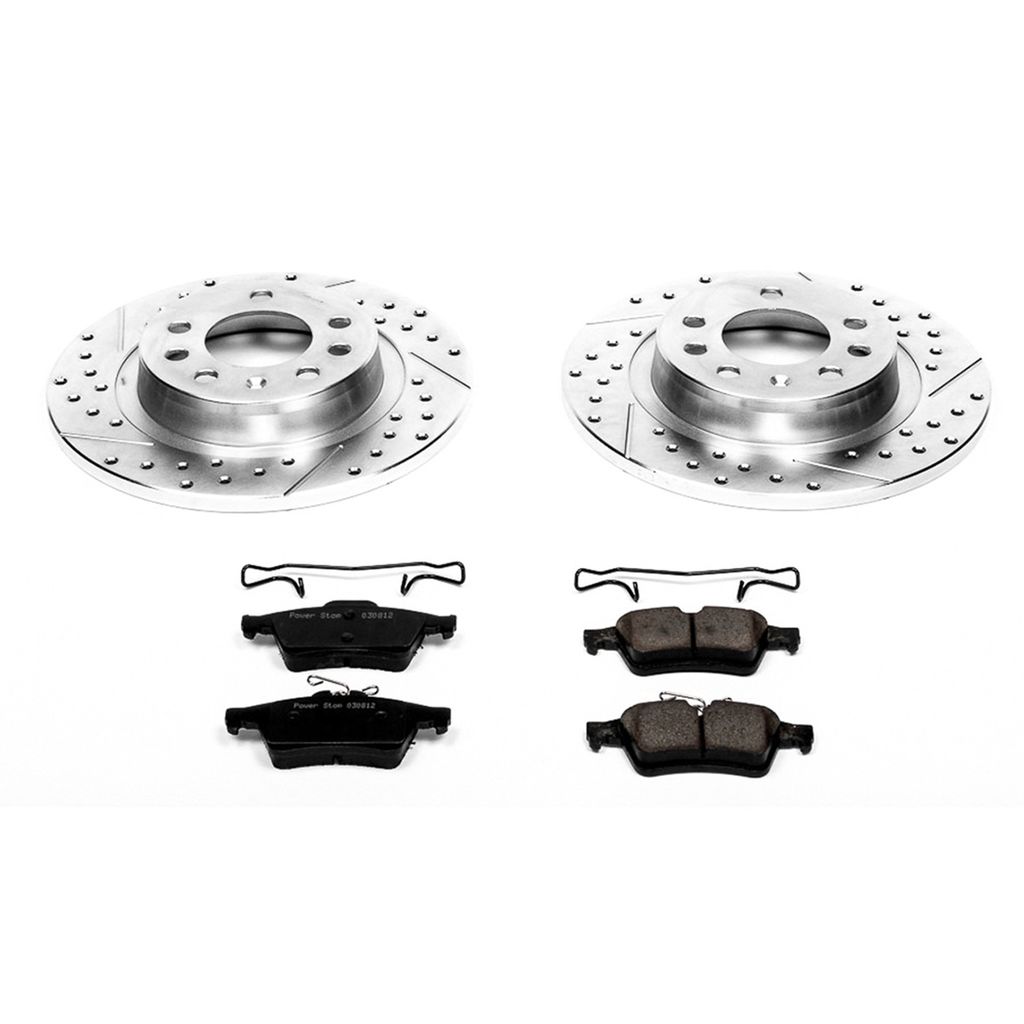 PowerStop K1436 - Z23 Drilled and Slotted Brake Rotors and Pads Kit