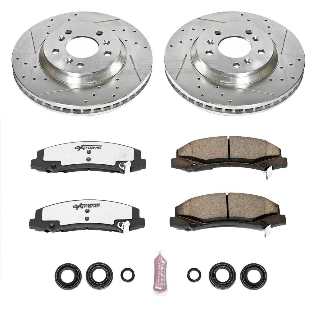 PowerStop K1437-26 - Z26 Drilled and Slotted Brake Rotors and Pads Kit
