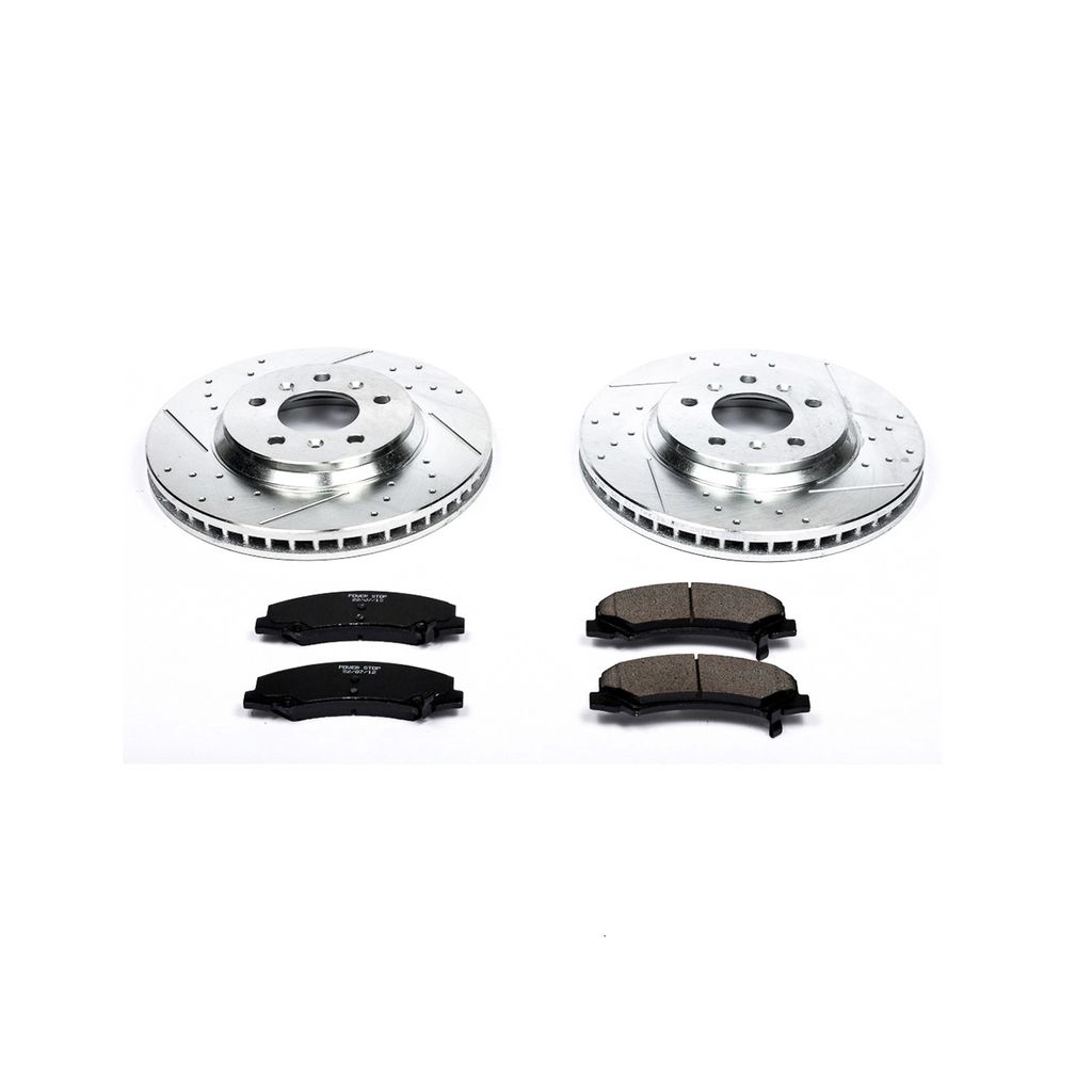 PowerStop K1437 - Z23 Drilled and Slotted Brake Rotors and Pads Kit