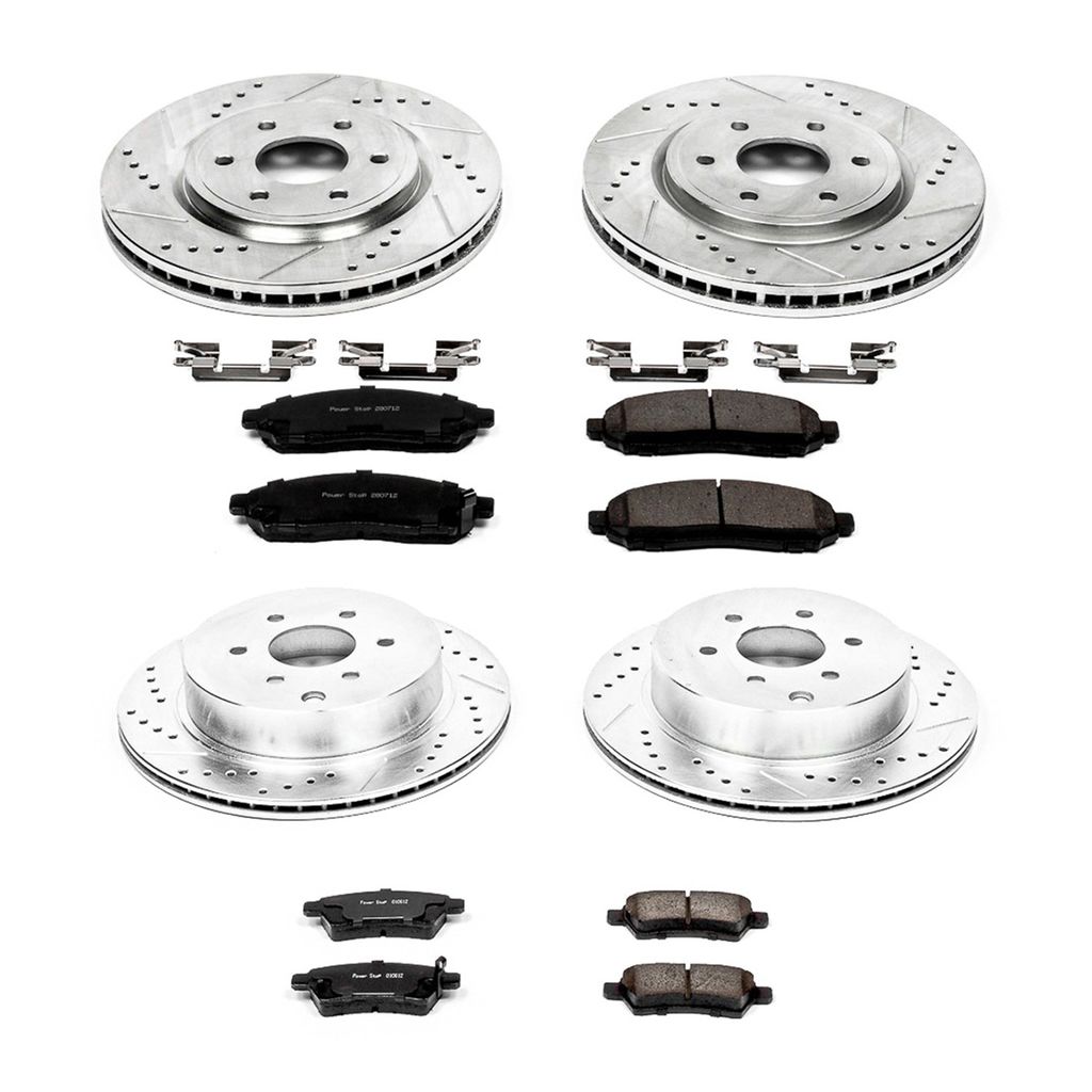 PowerStop K144 - Z23 Drilled and Slotted Brake Rotors and Pads Kit