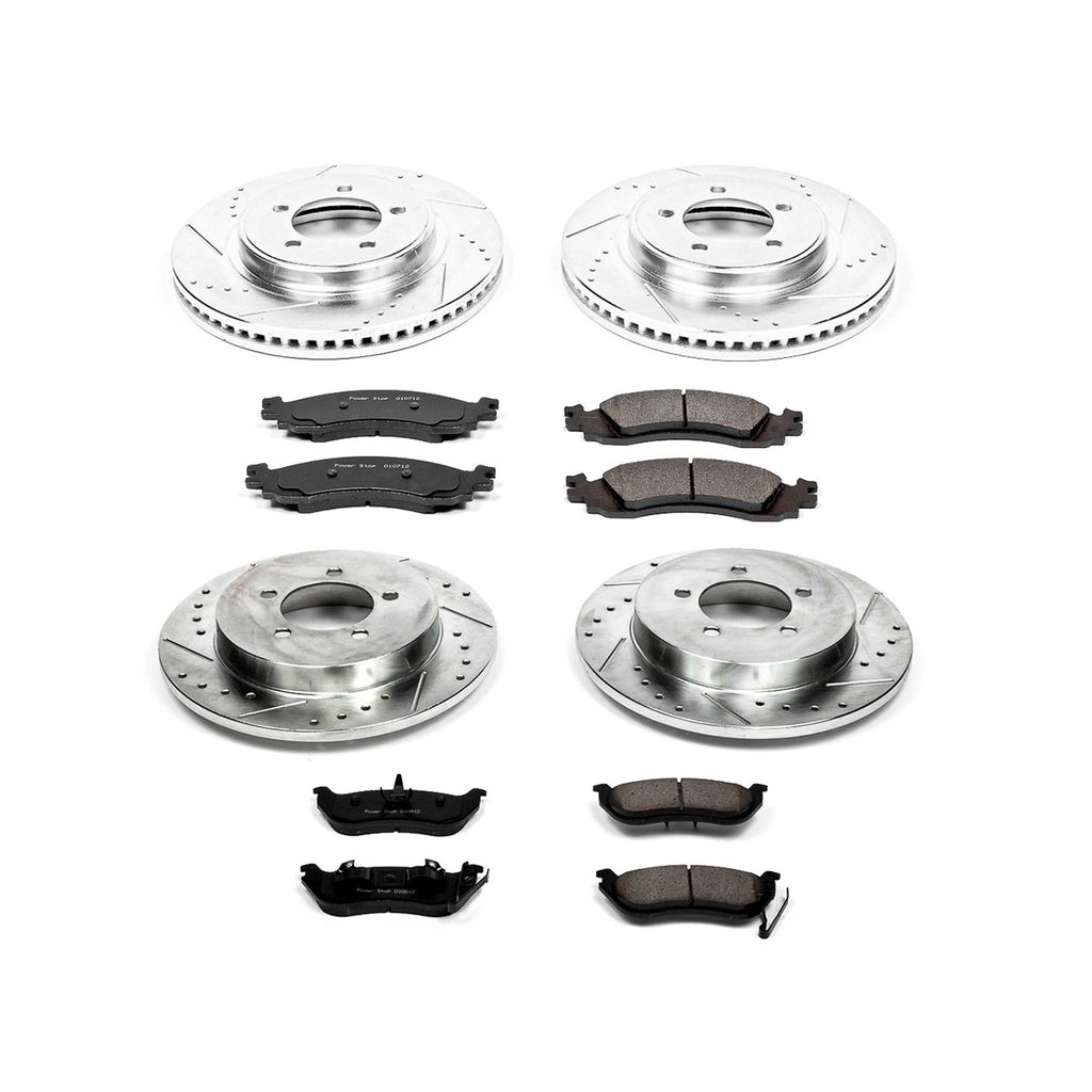 PowerStop K1443 - Z23 Drilled and Slotted Brake Rotors and Pads Kit