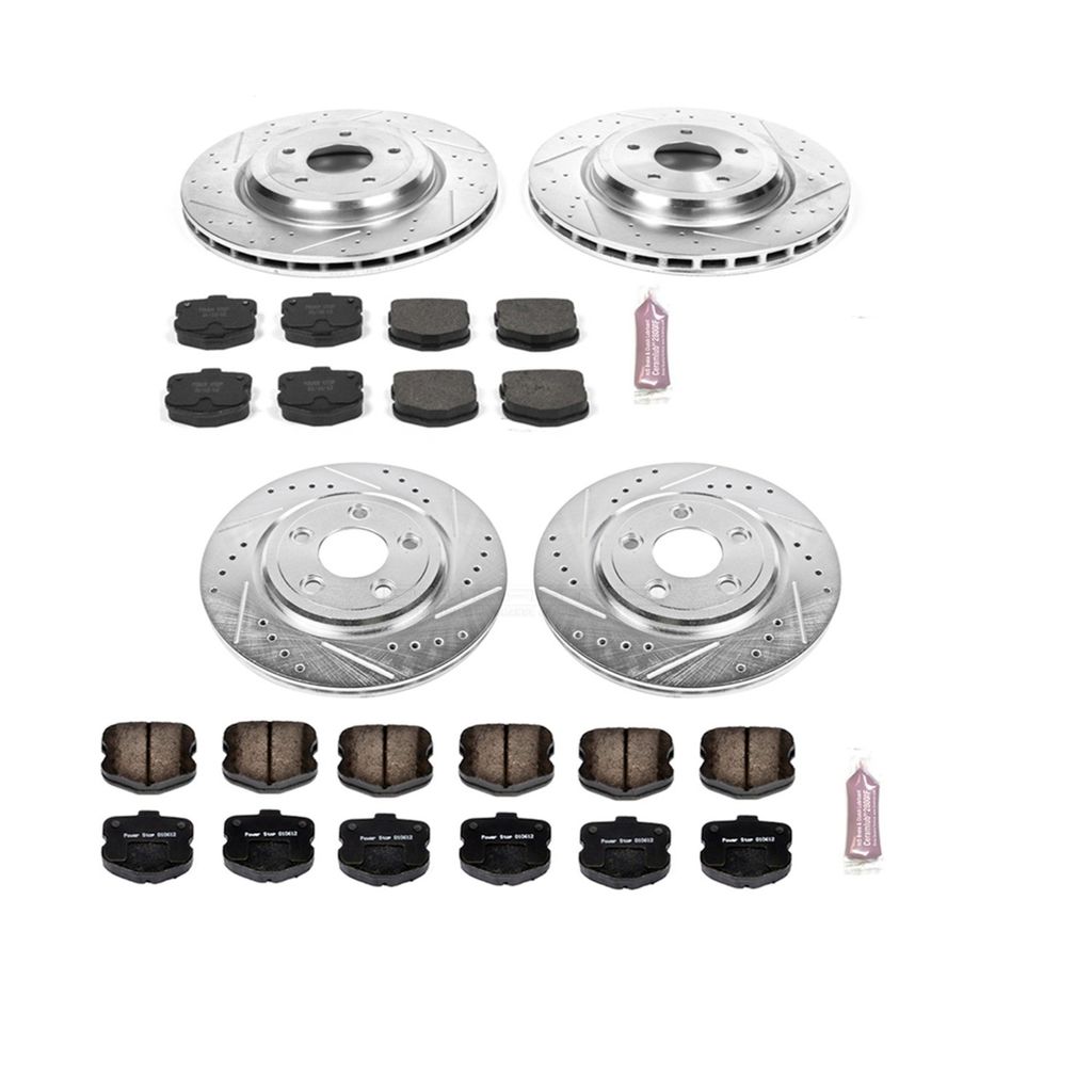 PowerStop K1445 - Z23 Drilled and Slotted Brake Rotors and Pads Kit
