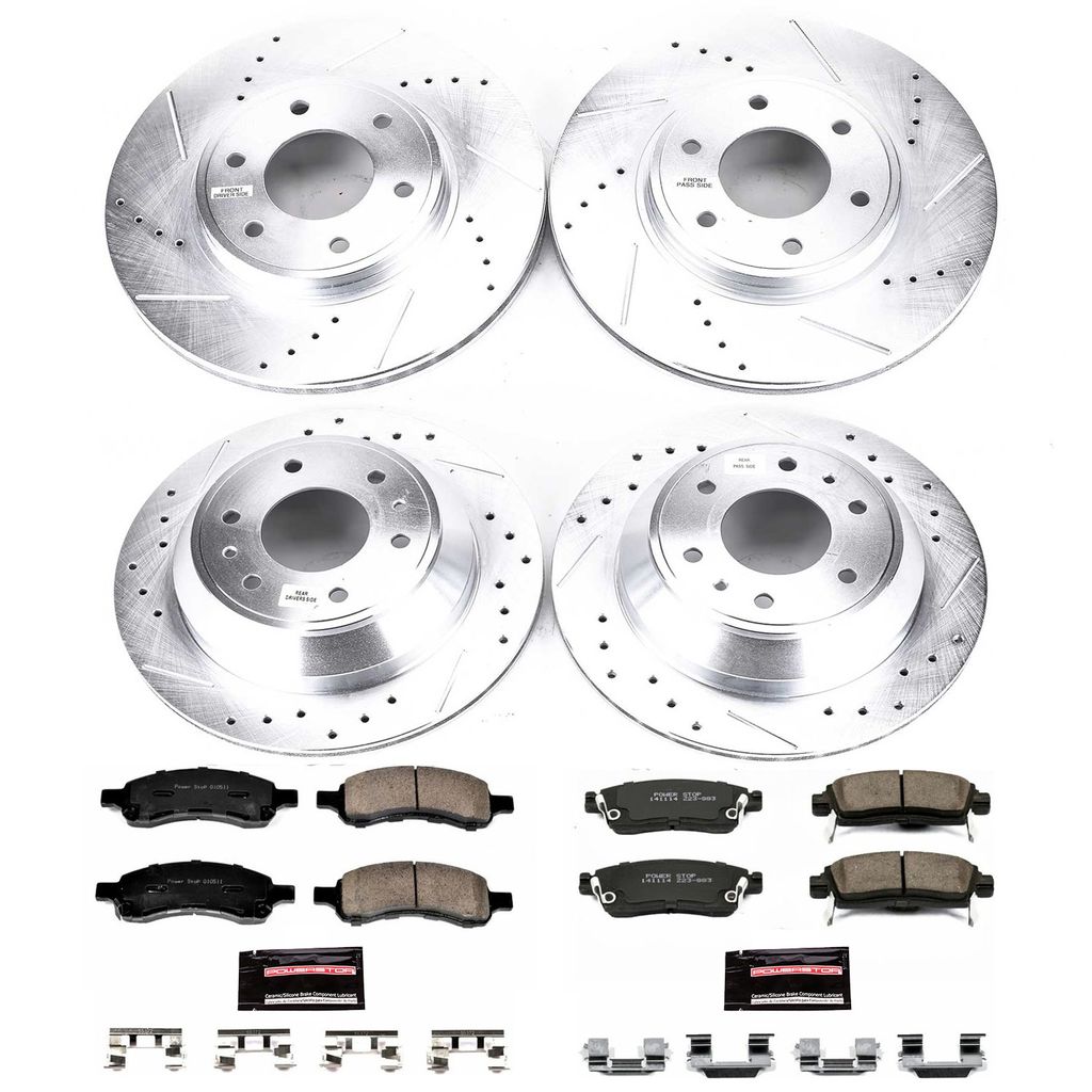 PowerStop K1454 - Z23 Drilled and Slotted Brake Rotors and Pads Kit