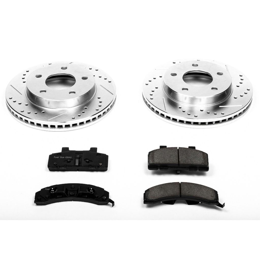 PowerStop K1487 - Z23 Drilled and Slotted Brake Rotors and Pads Kit