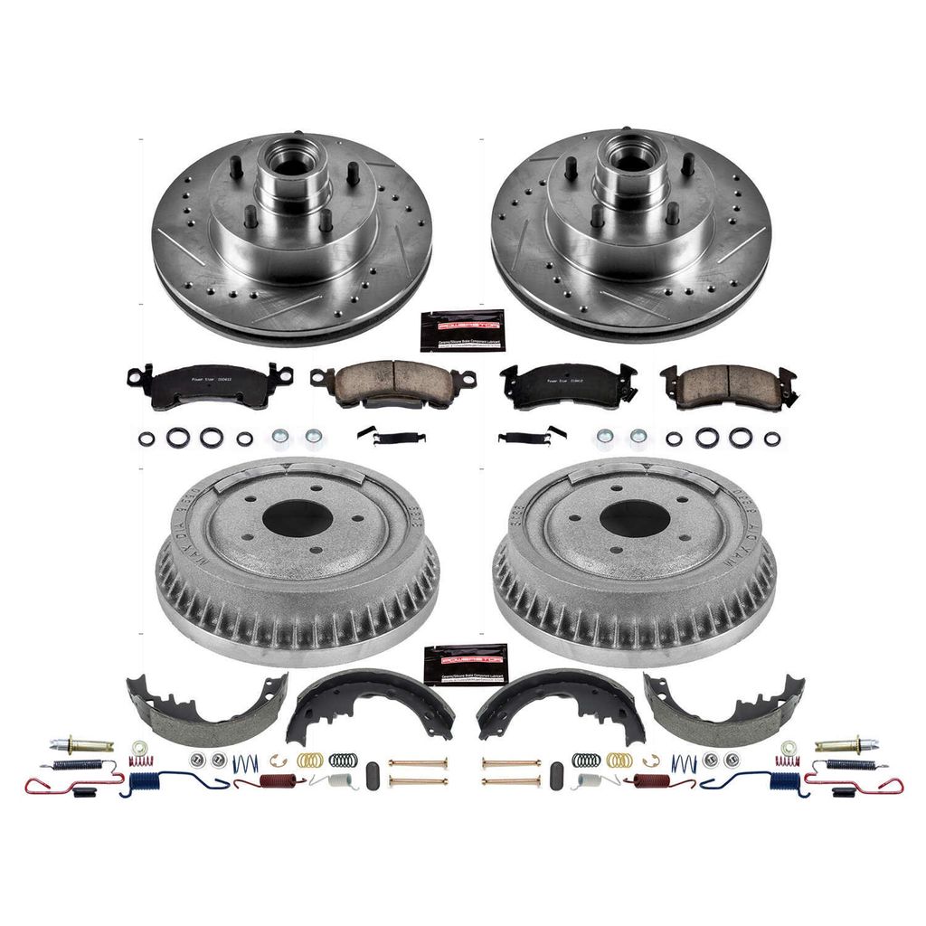 PowerStop K15019DK - Z23 Drilled and Slotted Brake Pad, Rotor, Drum, and Shoe Kit