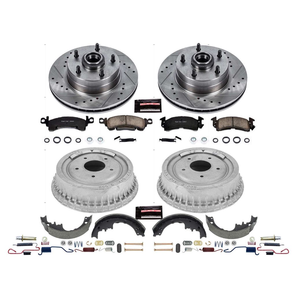 PowerStop K15022DK - Z23 Drilled and Slotted Brake Pad, Rotor, Drum, and Shoe Kit