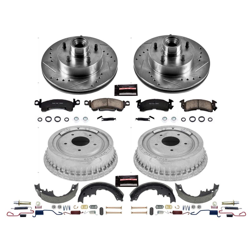 PowerStop K15023DK - Z23 Drilled and Slotted Brake Pad, Rotor, Drum, and Shoe Kit