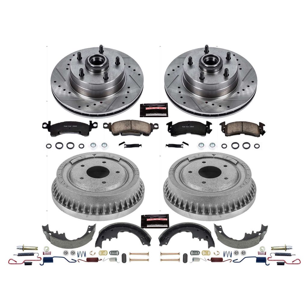 PowerStop K15024DK - Z23 Drilled and Slotted Brake Pad, Rotor, Drum, and Shoe Kit