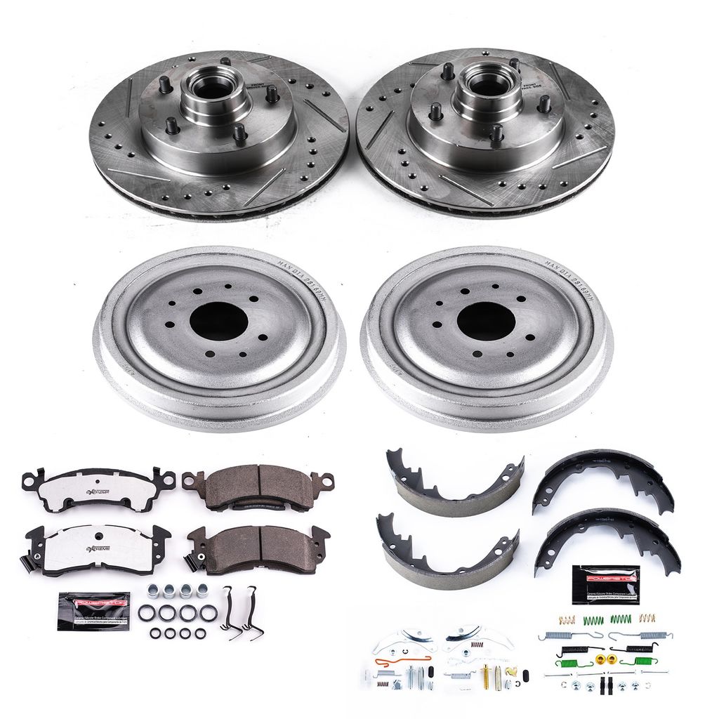 PowerStop K15028DK-26 - Z26 Drilled and Slotted Brake Pad, Rotor, Drum, and Shoe Kit