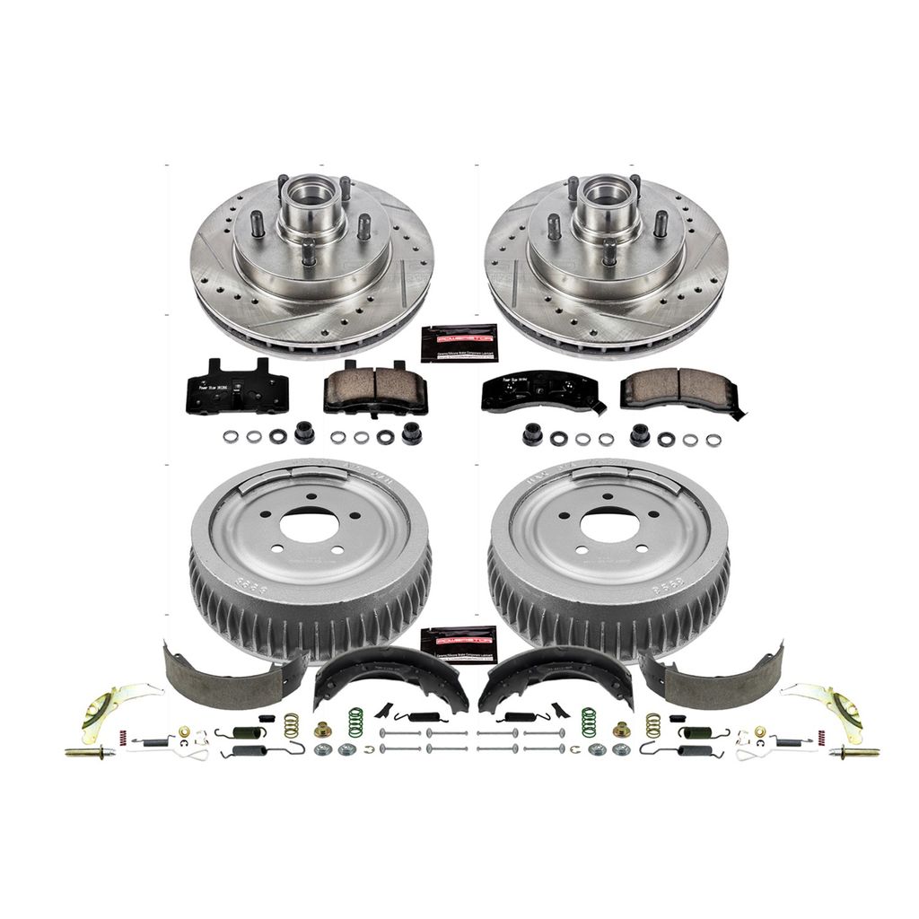 PowerStop K15038DK - Z23 Drilled and Slotted Brake Pad, Rotor, Drum, and Shoe Kit